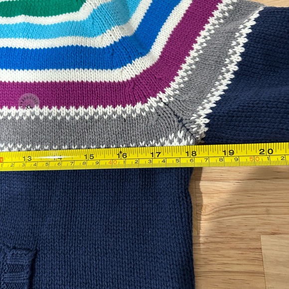 NEW Navy Blue  AEROPOSTALE Striped SWEATER Henley HOODIE Size XL X-Large NWT - Picture 7 of 9